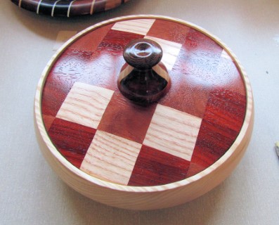 Chequered lidded bowl by Chris Withall